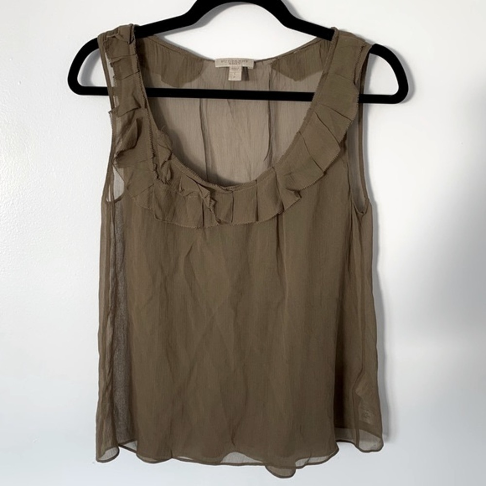 Burberry Brit women tan silk chiffon blouse